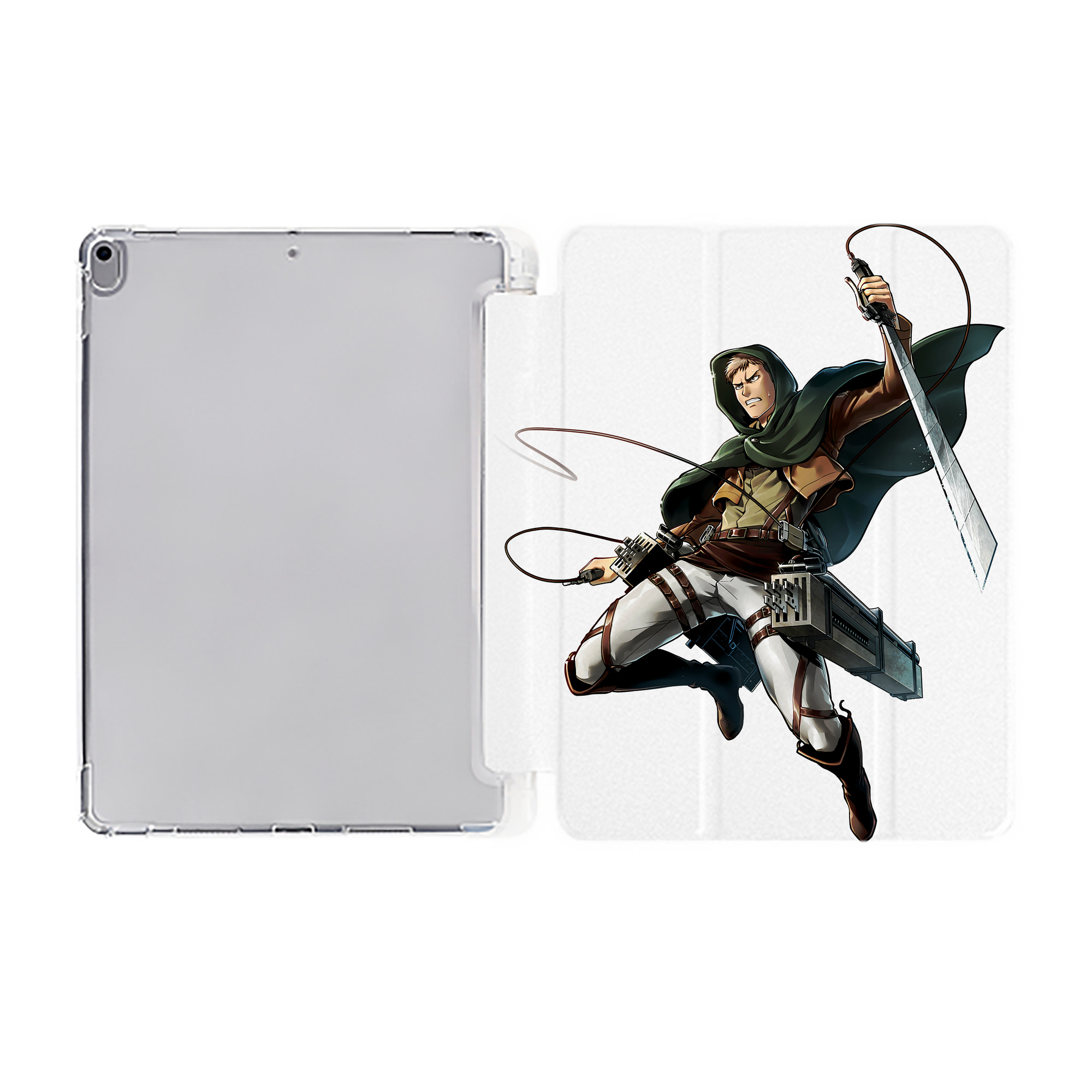 （画像用） 進撃の巨人 Attack on Titan IPad ケース ペン収納付き 三つ折りスタンド PUレザー×シリコン 対応機種9.5/10.5/10.9インチ